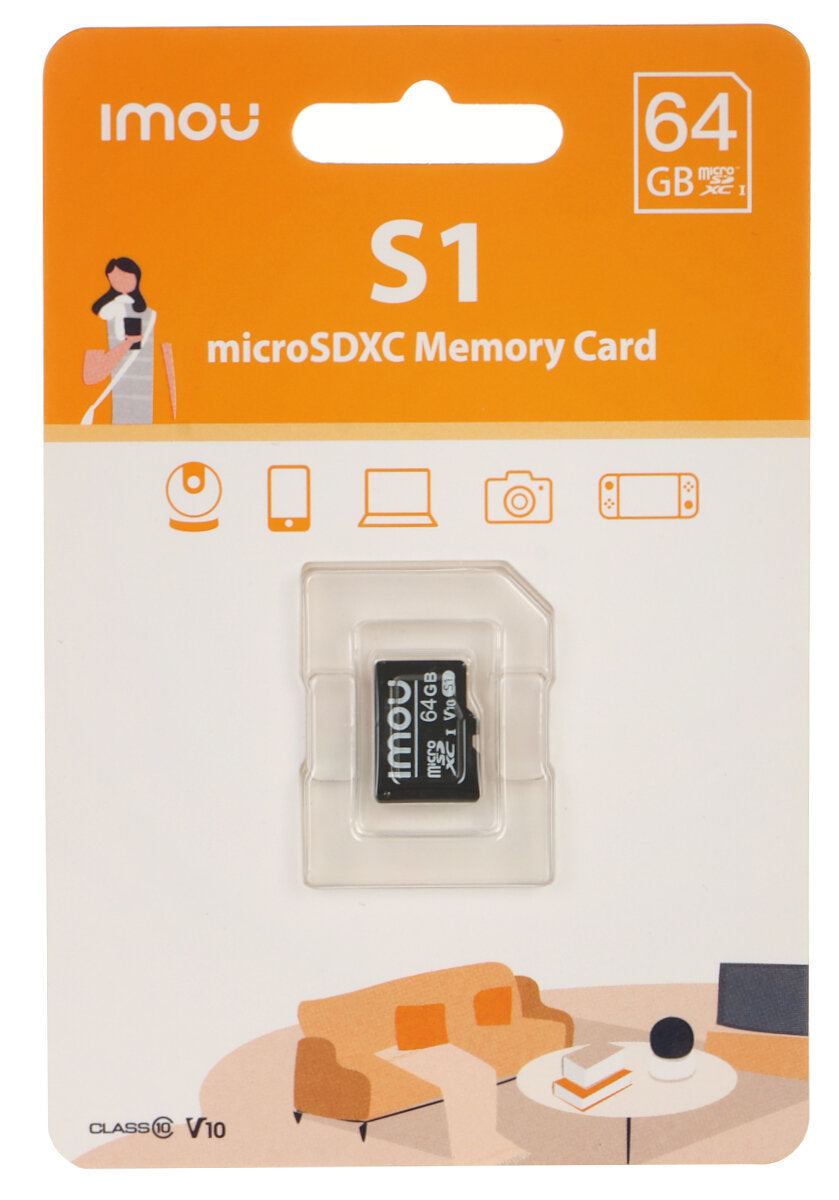 IMOU ST2-64-S1 Memoria MicroSD 64GB Para Cámara de Seguridad 24/7