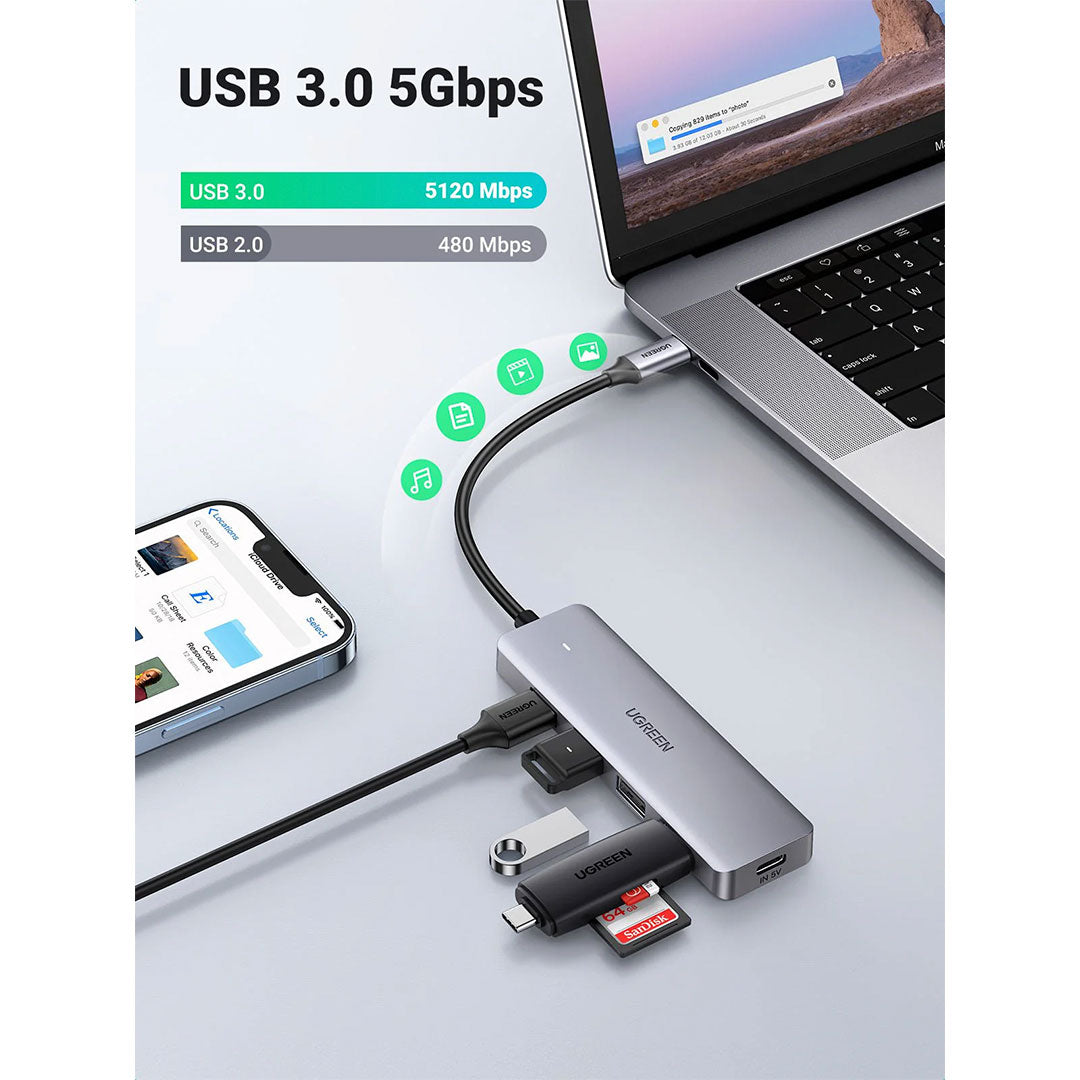 UGREEN CM219 70336 Adaptador HUB 4USB 3.0