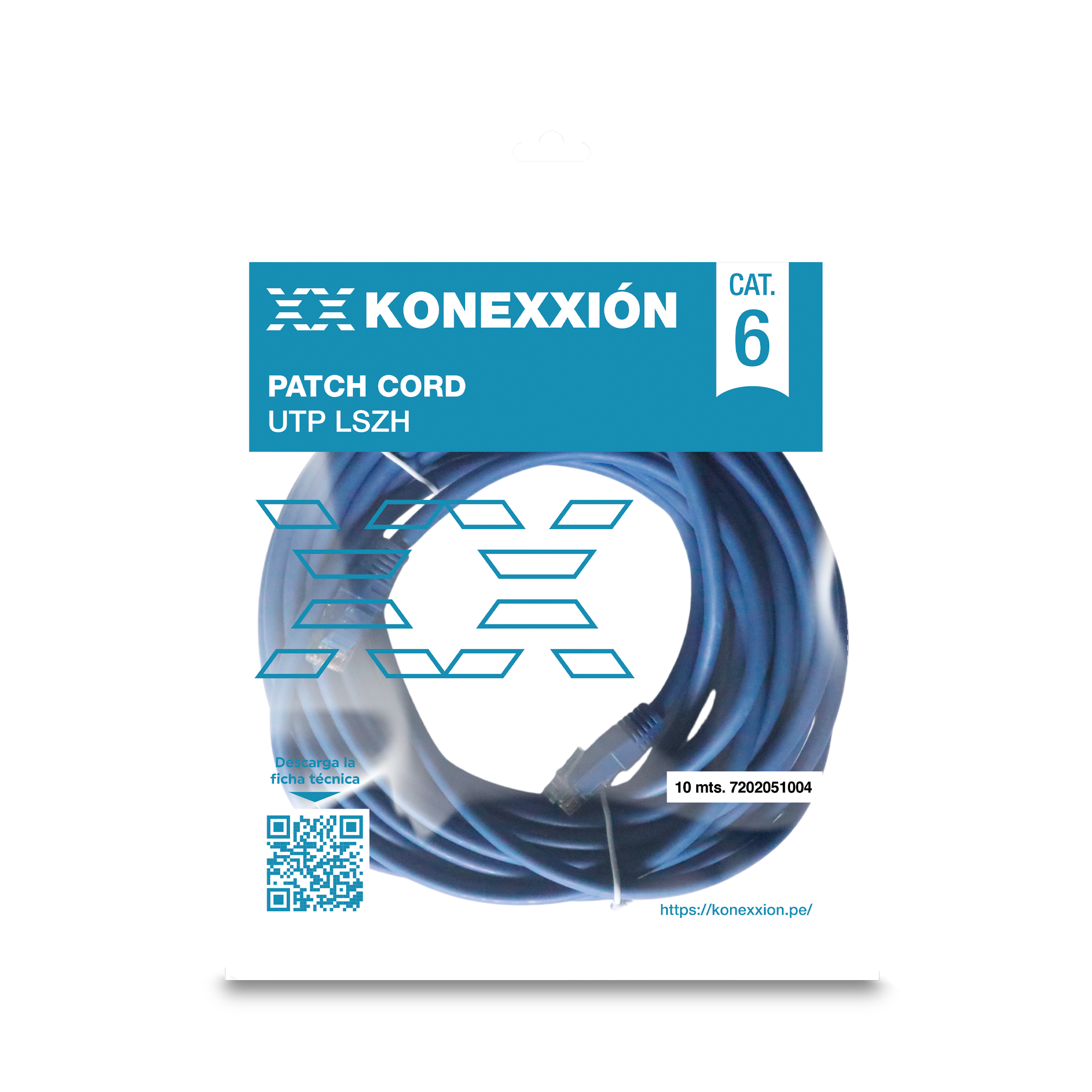 KONEXXION 7202051004 Cable Patch Cord UTP Cat6 Lszh Azul 10m