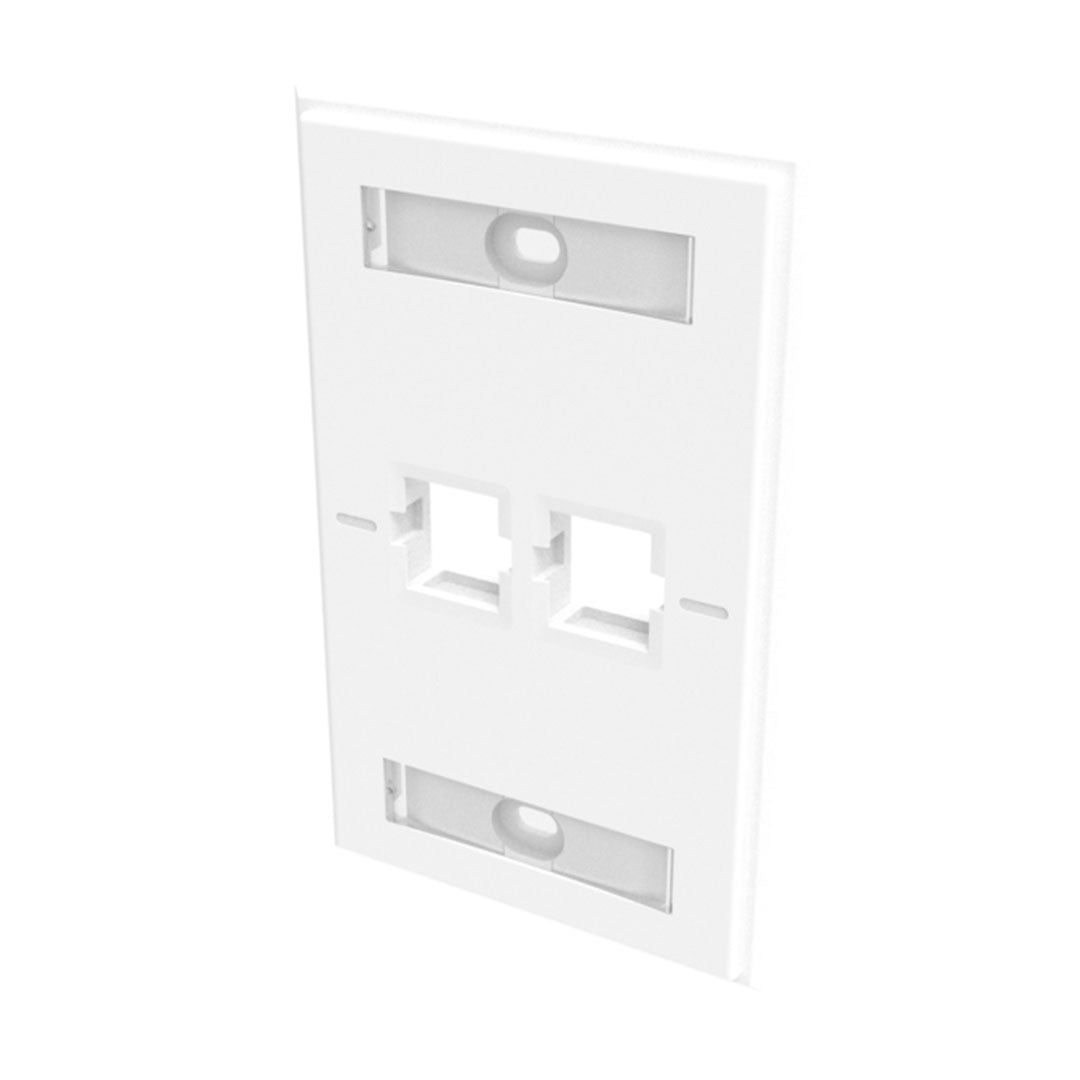 COMMSCOPE 760249145 Face Plate Universal 2 Puertos con Etiqueta Placa para Jack Blanco