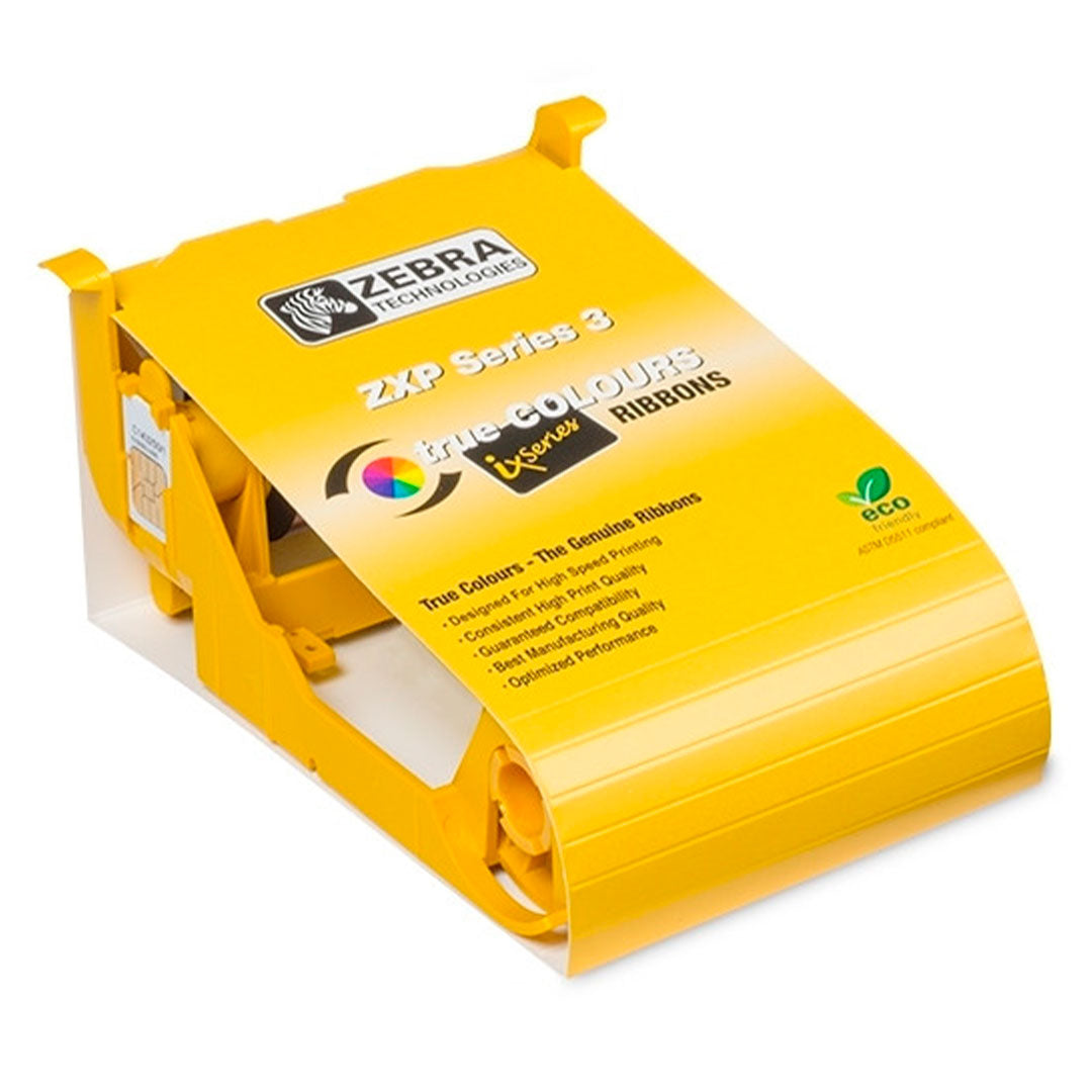 Cinta de impresión amarilla Zebra ZXP Series 3 para impresora de tarjetas, insumo original.