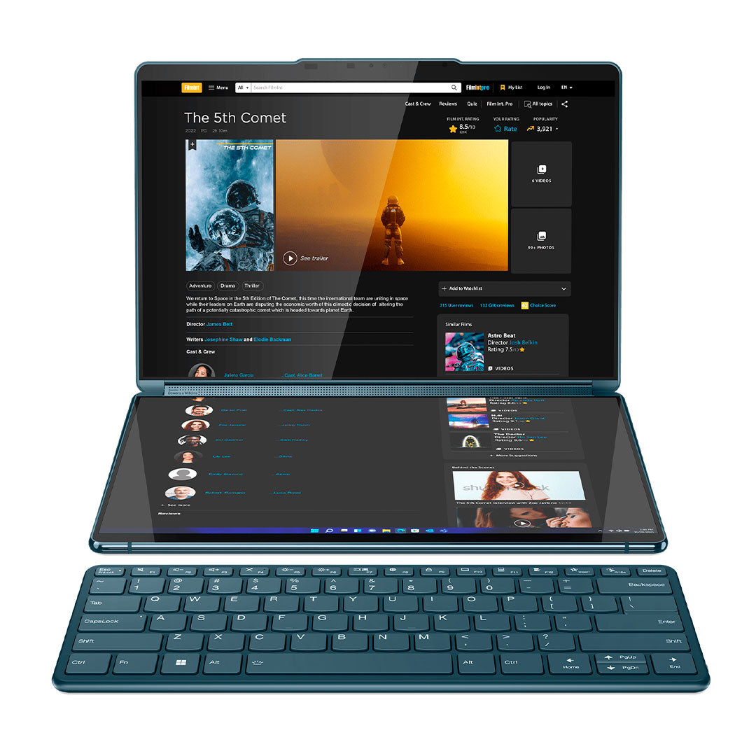 LENOVO YOGA BOOK 9 13IRU8 Laptop Core i7-1355U 1.7/5.0GHz, doble pantalla 2 x 13.3" 2.8K OLED Touch, SSD M.2 512GB, 16GB LPDDR5x (82YQ000CLM)