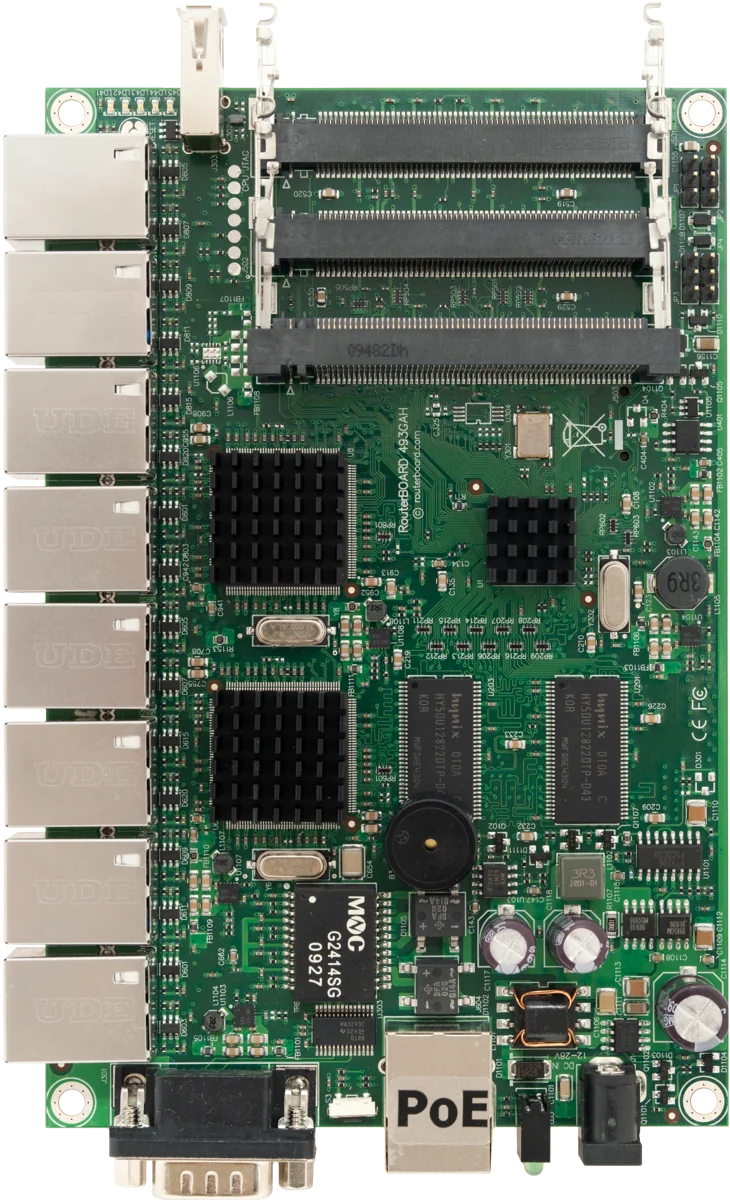 MIKROTIK RB493G Tarjeta de Red 680MHz 256MB 9 Puertos Gigabit Ethernet RouterOS L5