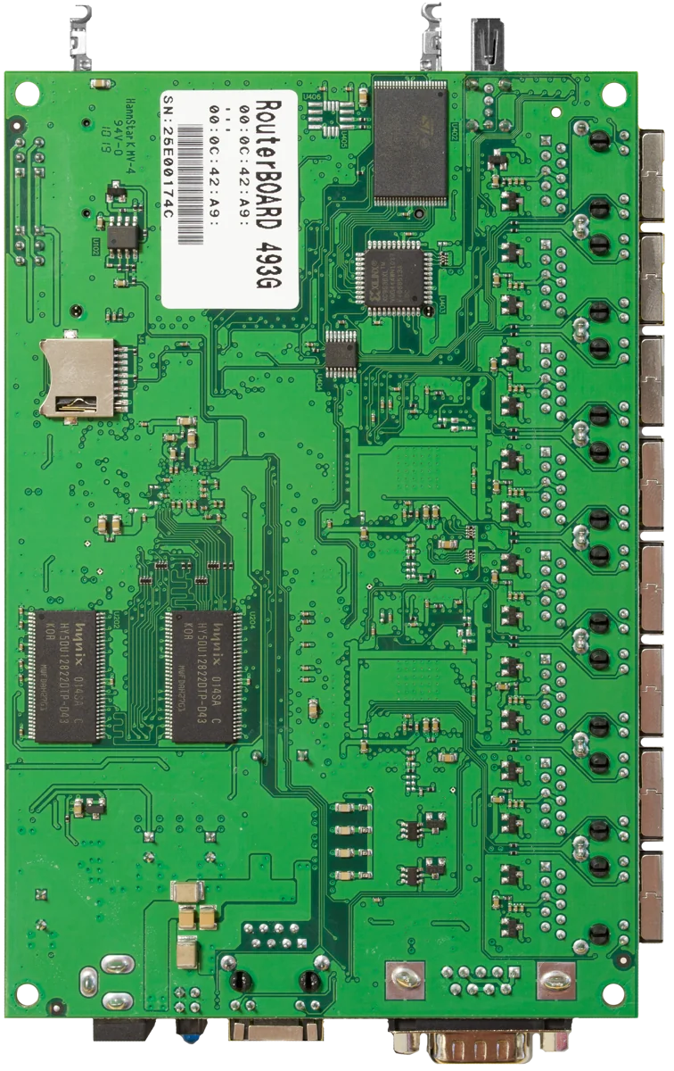 MIKROTIK RB493G Tarjeta de Red 680MHz 256MB 9 Puertos Gigabit Ethernet RouterOS L5