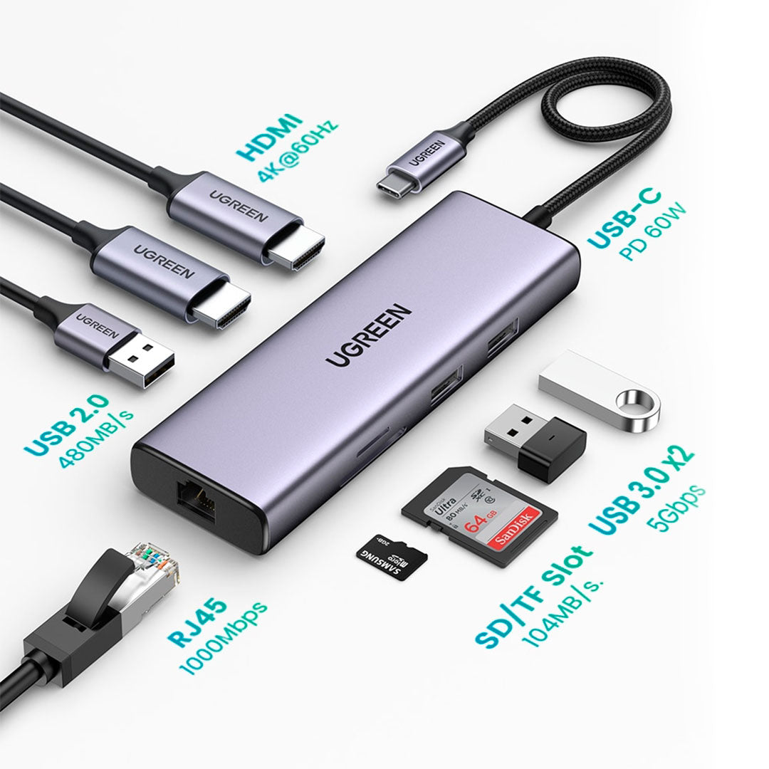 UGREEN CM490 90119 Adaptador HUB USB-C 9 en 1