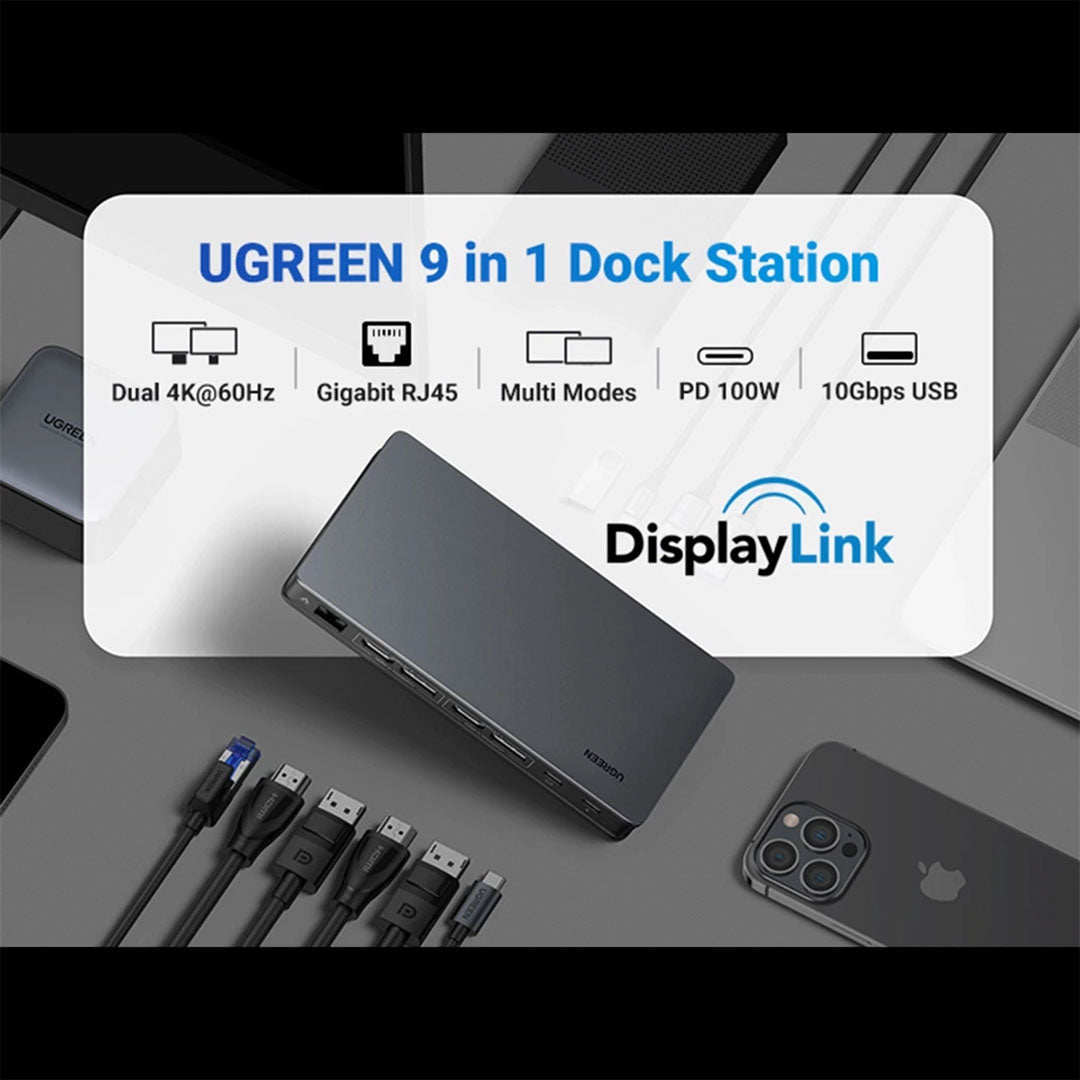 UGREEN CM615 90912 Adaptador Multifunción USB-C 9 en 1