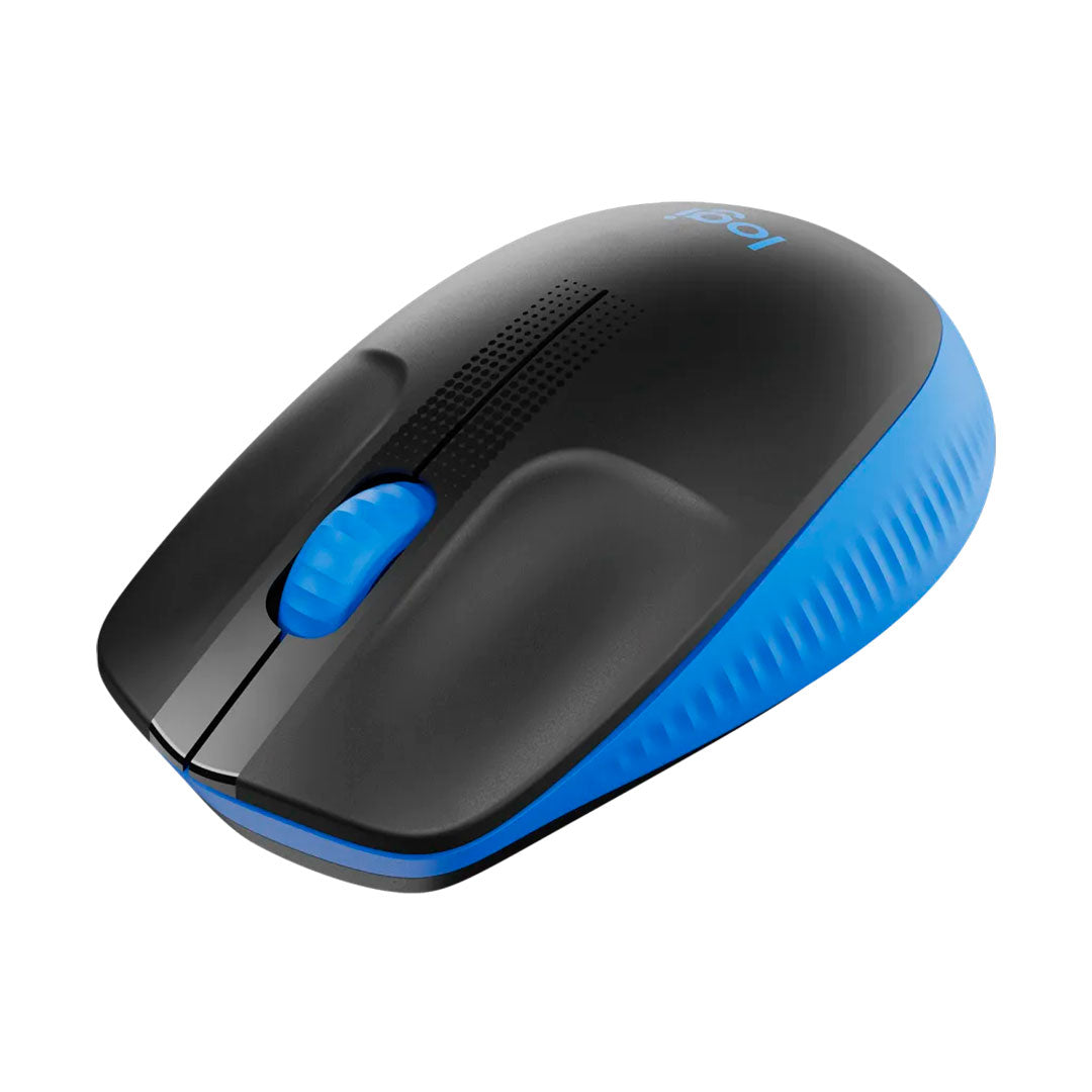 LOGITECH M190 Mouse inalámbrico Negro con Azul, USB, 1000 dpi 910-005903