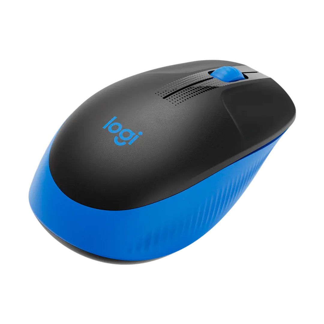 LOGITECH M190 Mouse inalámbrico Negro con Azul, USB, 1000 dpi 910-005903