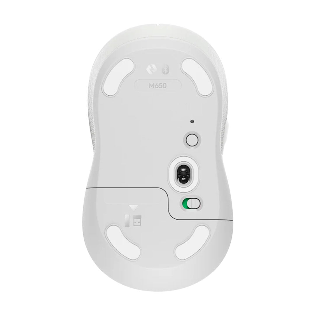 LOGITECH SIGNATURE M650 Mouse inalámbrico mediano, Blanco, 910-006252