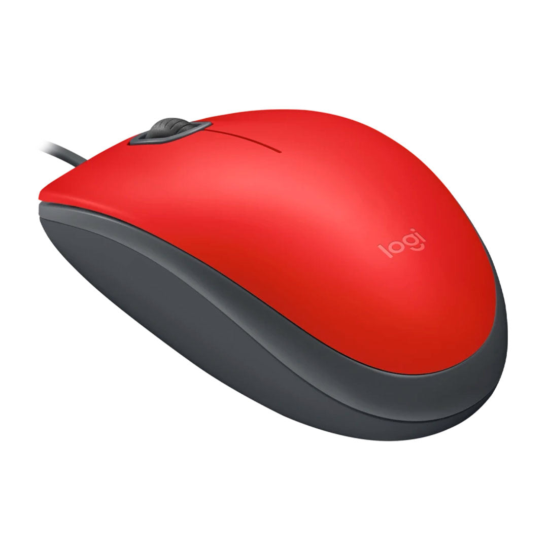 LOGITECH M110 SILENT Mouse óptico Rojo, silencioso, 1000 dpi, 910-006755