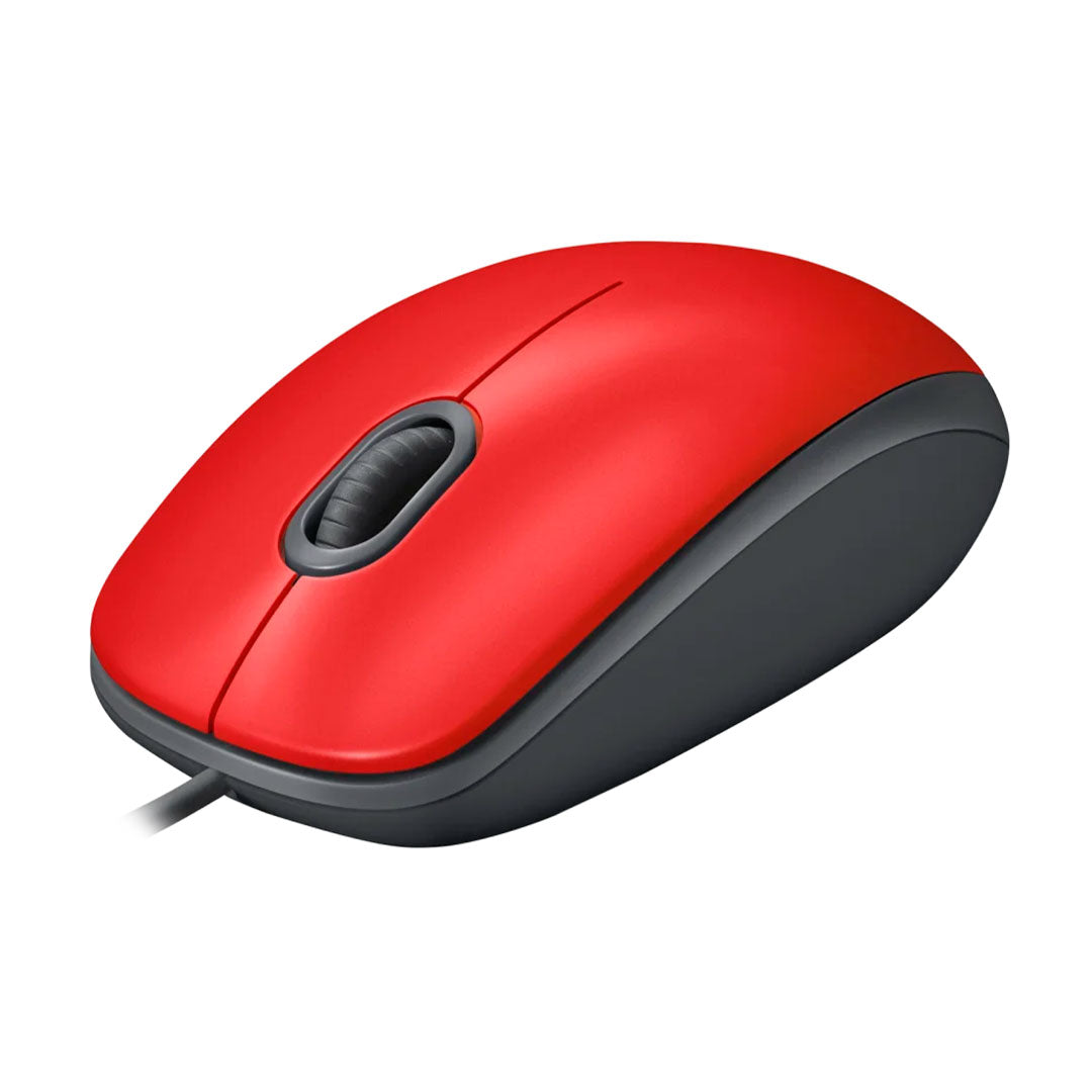 LOGITECH M110 SILENT Mouse óptico Rojo, silencioso, 1000 dpi, 910-006755