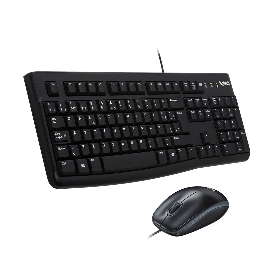 LOGITECH MK120 Kit Teclado y Mouse con Cable USB Negro