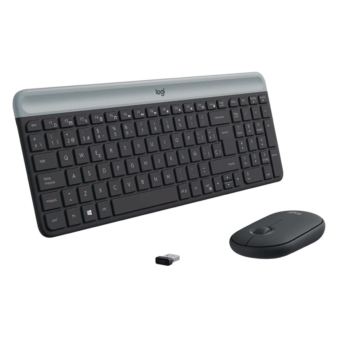 LOGITECH MK470 Kit Teclado y Mouse inalámbrico Slim, Negro, 920-009266