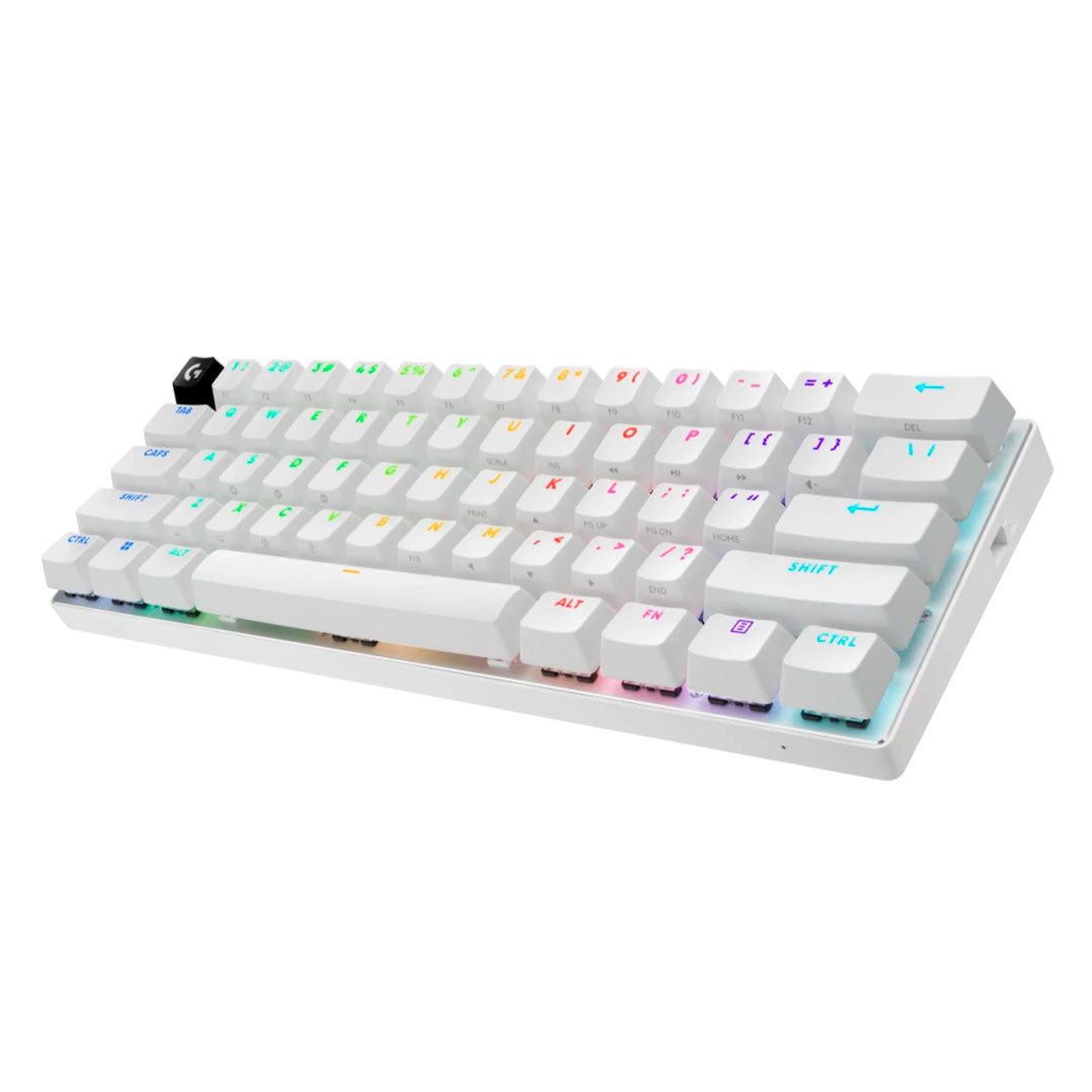 LOGITECH G PRO X 60 Teclado mecánico inalámbrico gaming LIGHTSPEED 60%, Blanco, 920-011921