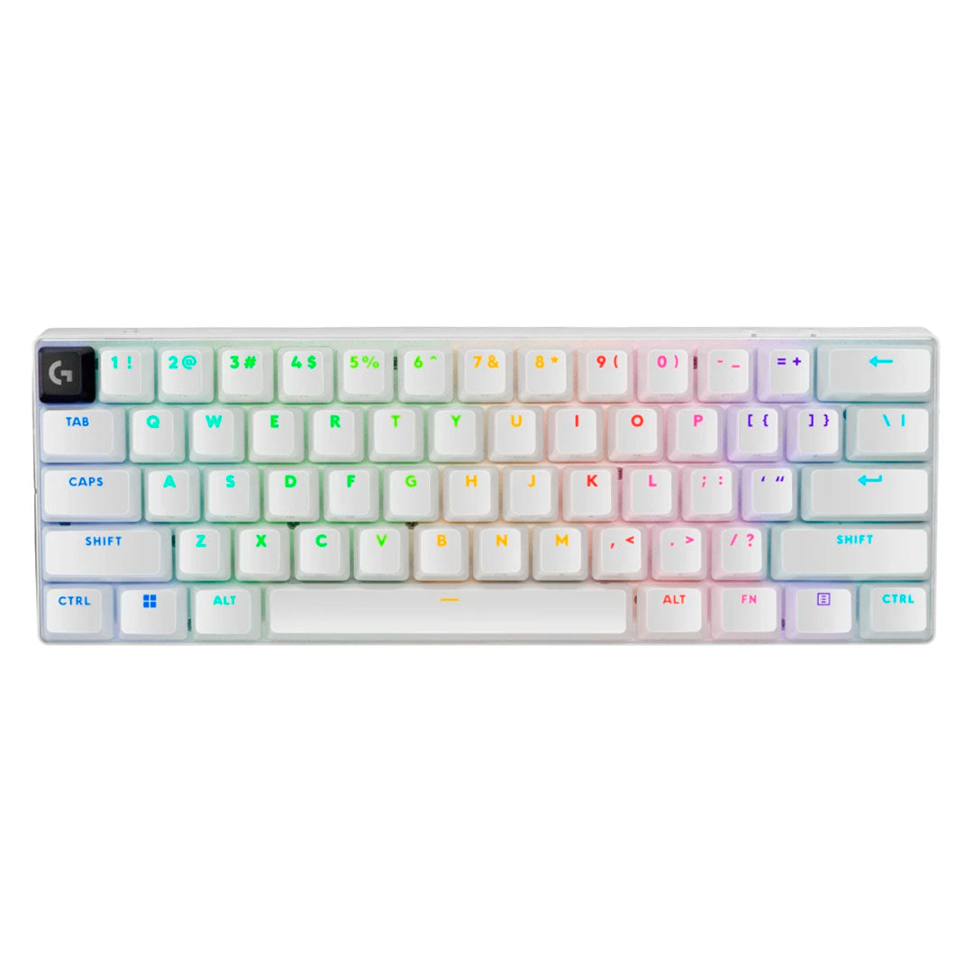 LOGITECH G PRO X 60 Teclado mecánico inalámbrico gaming LIGHTSPEED 60%, Blanco, 920-011921