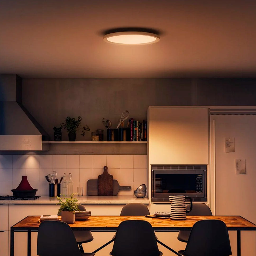 PHILIPS HUE 929003099301 Lámpara Redondo LED inteligente Aurelle Luz Blanca de Cálida a Fría, Bluetooth