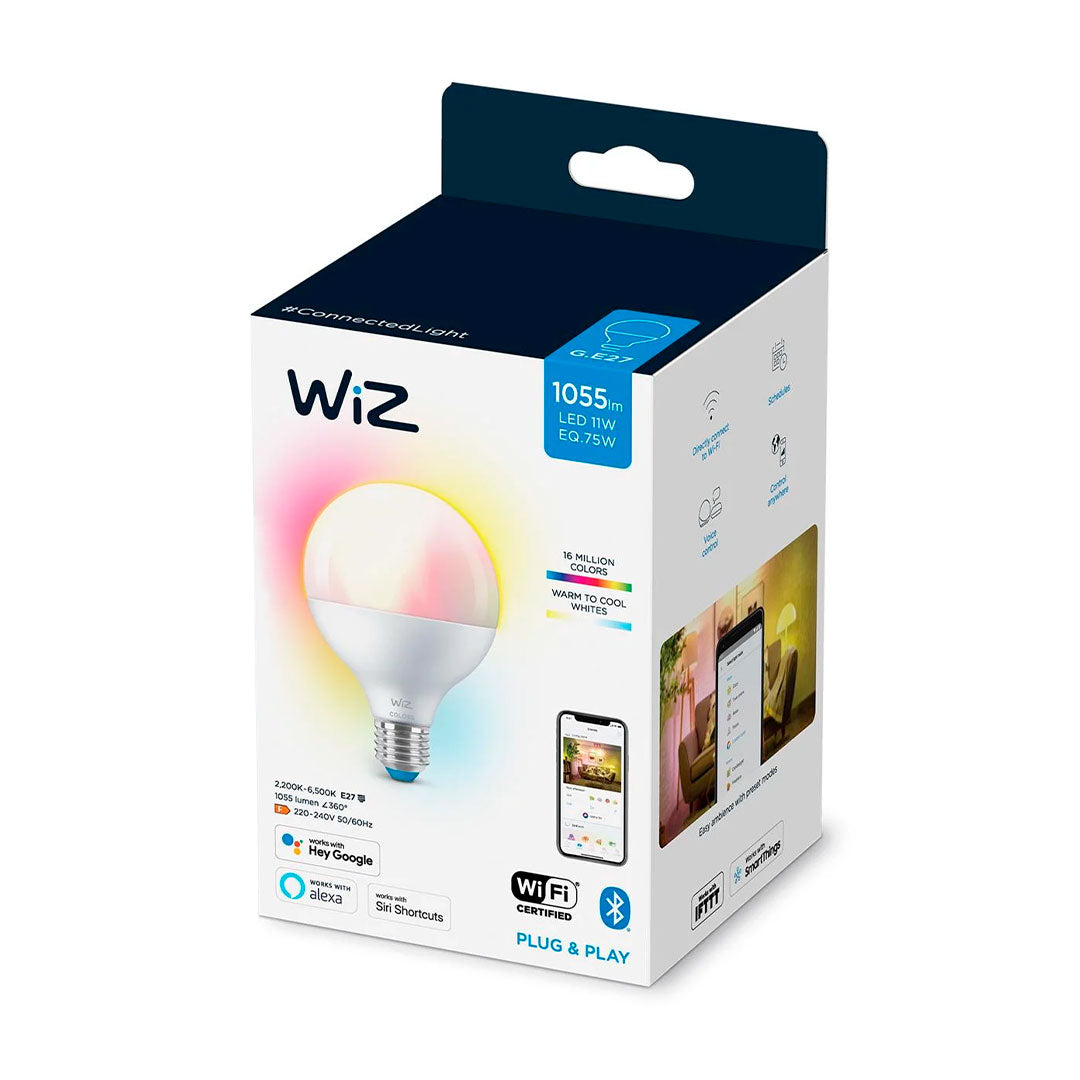 WIZ Foco Globo WIFI inteligente G95 E27 75w, multicolor, 1055 lúmenes, 25000 horas 929003604712