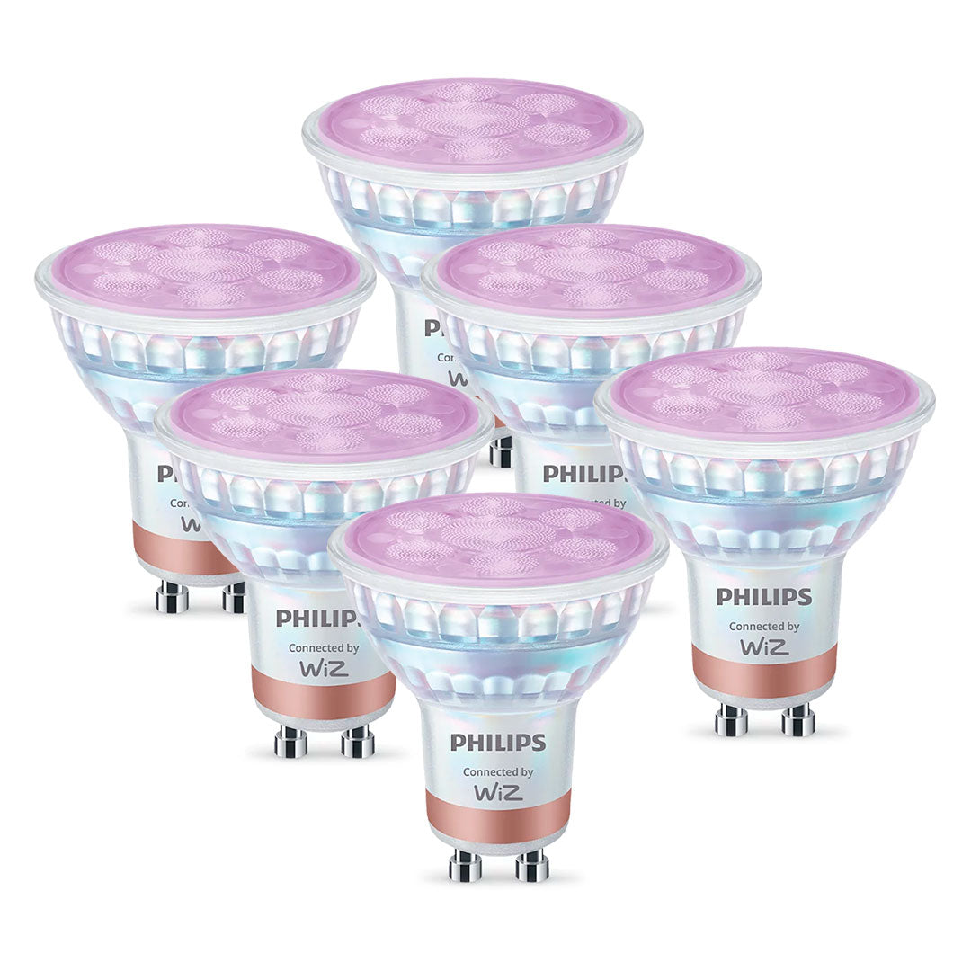 WIZ PACK-6 Foco Dicroica Inteligente GU10 50W RGB 400Lúmenes