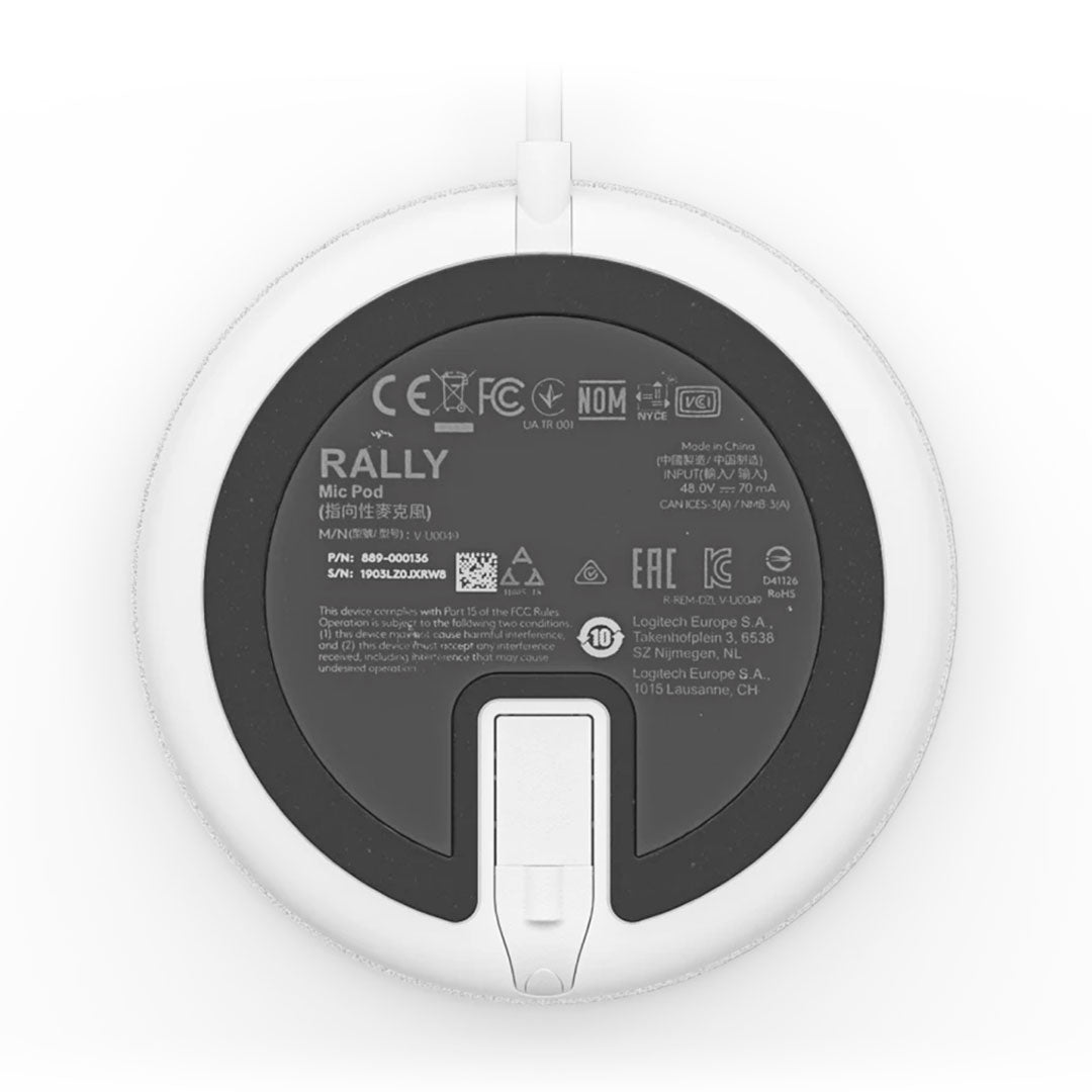 LOGITECH RALLY MICRÓFONO Modular Con Rightsound Color Blanco 952-000038