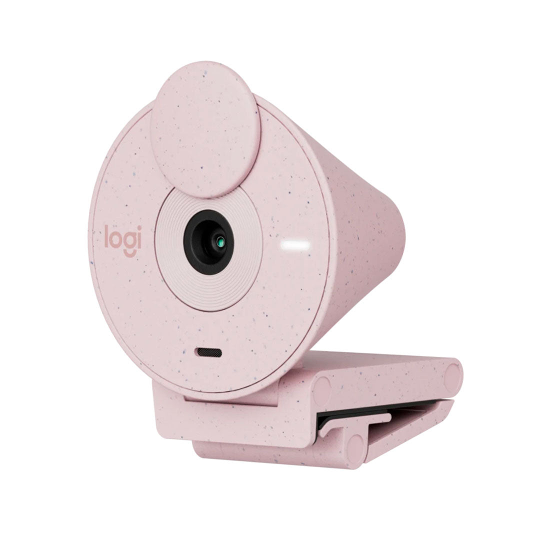 LOGITECH BRIO 300 Cámara web 1080p con autocorrección de iluminación, micrófono, USB-C, Rosa, 960-001446