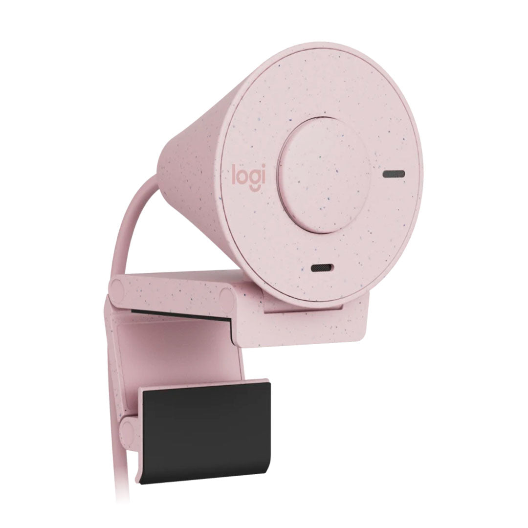 LOGITECH BRIO 300 Cámara web 1080p con autocorrección de iluminación, micrófono, USB-C, Rosa, 960-001446