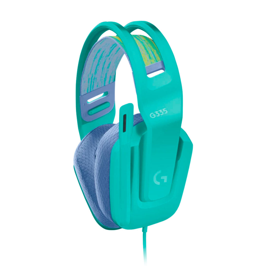 LOGITECH G335 Audífonos gamer con cable y micrófono, Turquesa, 981-001023