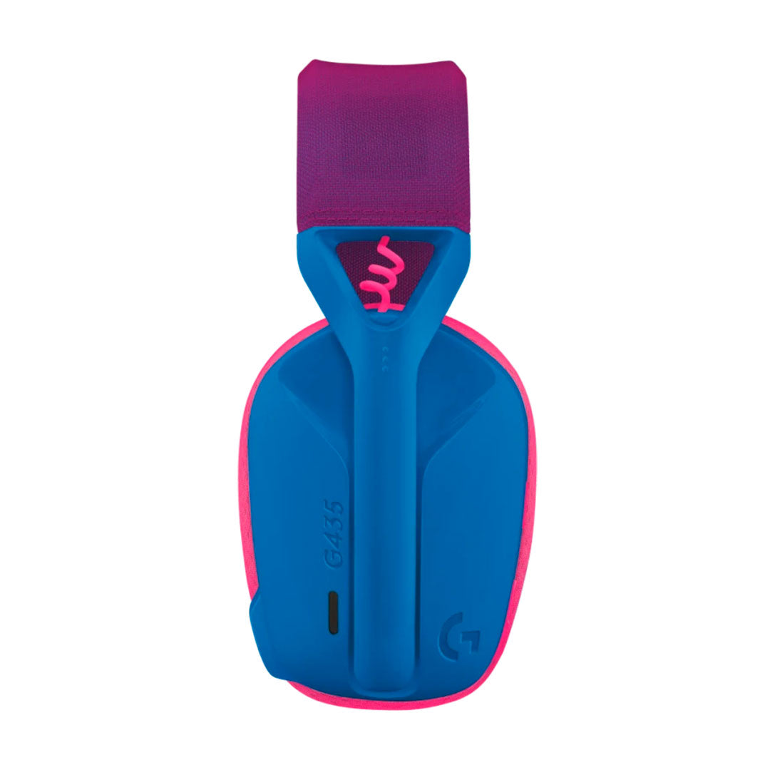 LOGITECH G435 Audífonos inalámbricos gamer con micrófono LIGHTSPEED, Azul y Futsia, 981-001061