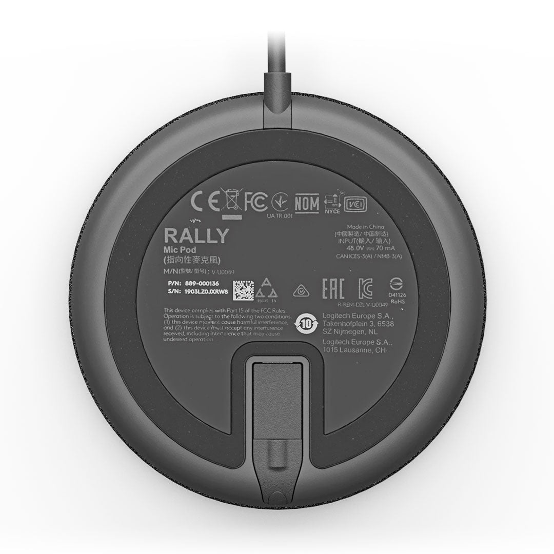 LOGITECH RALLY MICRÓFONO Modular Con Rightsound Color Negro 989-000430