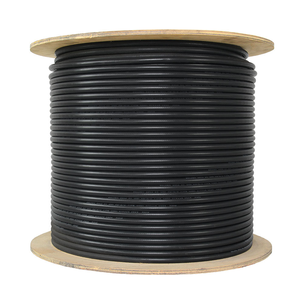 BELDEN 9913-BL-1000 Cable Coaxial RG-8/U Solido 50 Ohm 10AWG Malla 90% Negro RF 1000ft 305m