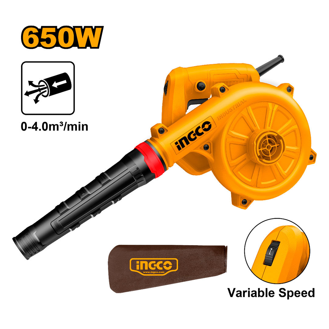 INGCO AB6038 Sopladora Aspiradora 650W, 4m³/min