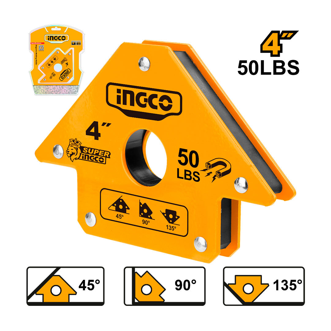 INGCO AMWH50041 Escuadra magnética 4" SOLDAR 50LBS