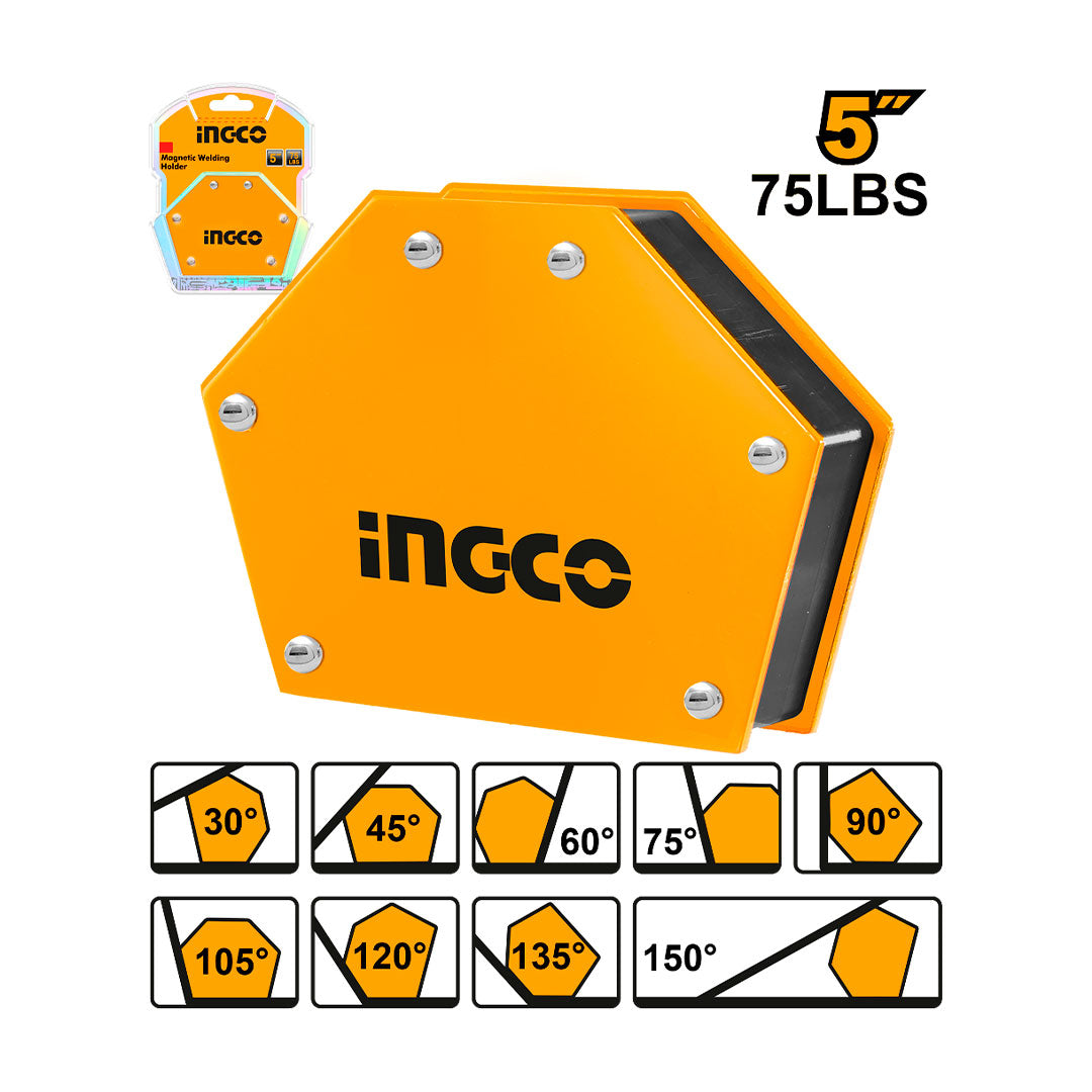 INGCO AMWH75052 Escuadra magnético 5" SOLDAR 75Lbs