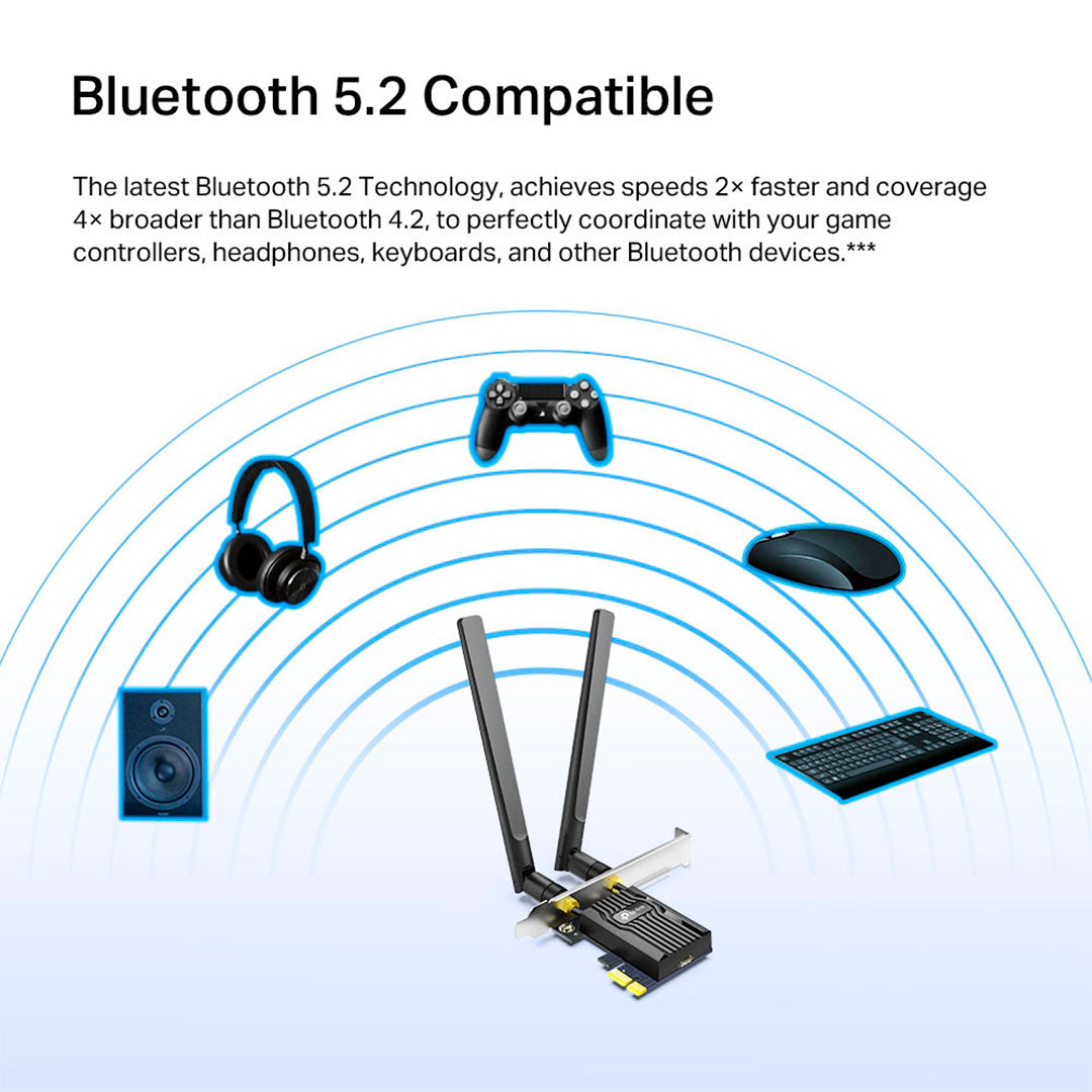 TP-LINK ARCHER TX55E Adaptador PCle WiFi6 AX3000 + Bluetooth 5.3
