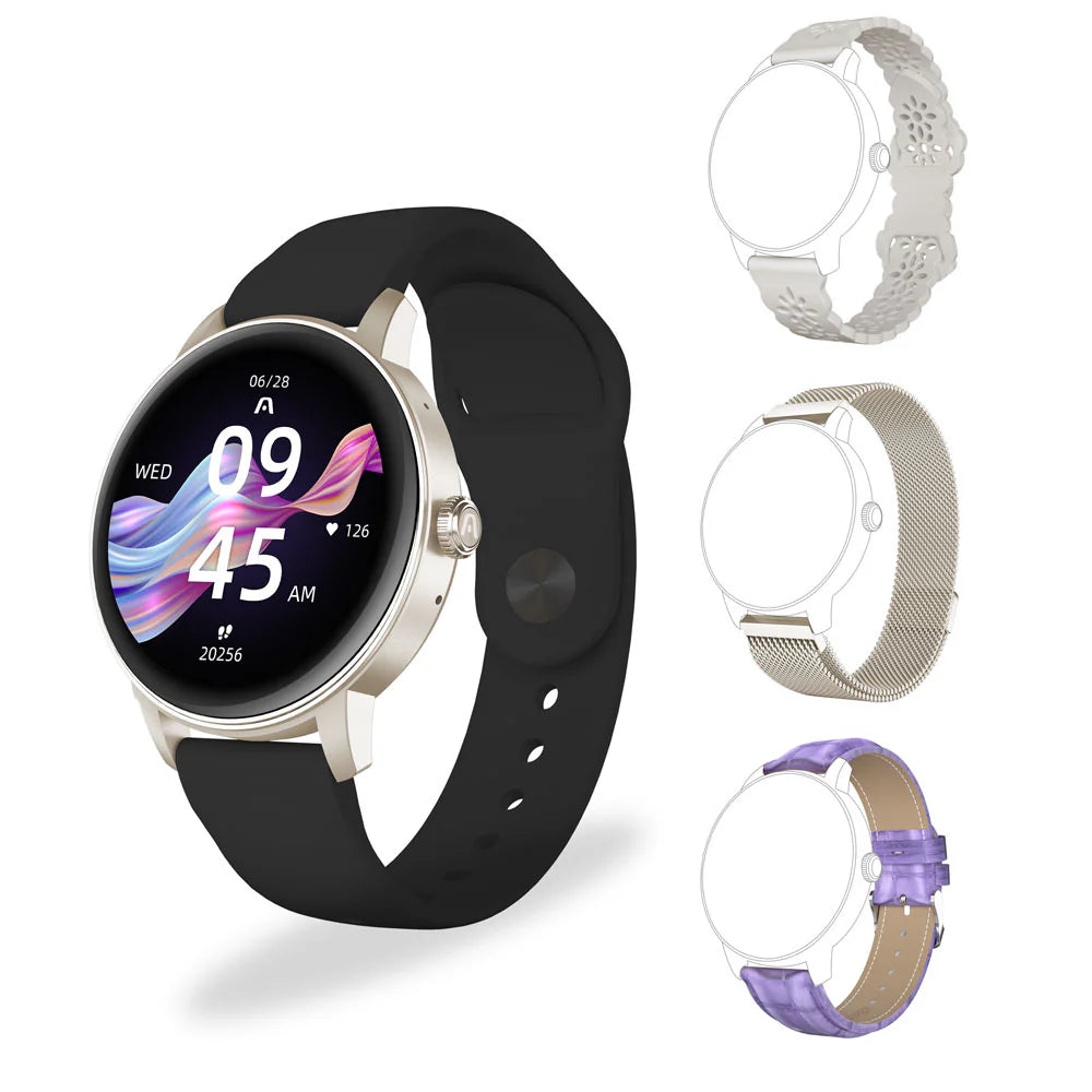 ARGOMTECH RELOJ SMART SKEIWATCH C30 ROSE GOLD RG  3 CORREAS