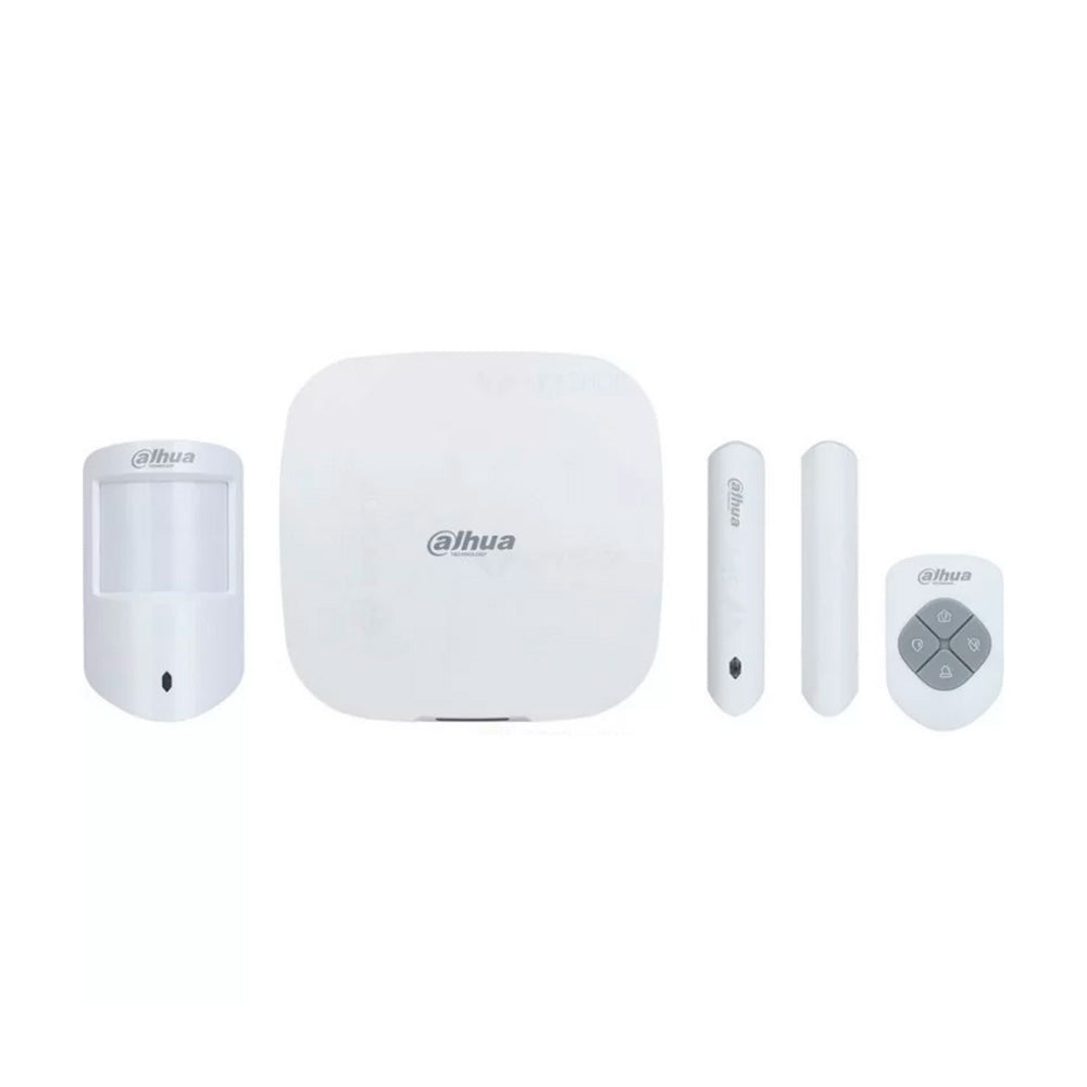 Kit de alarma inalámbrica Dahua con sensor de movimiento, contacto magnético y control remoto