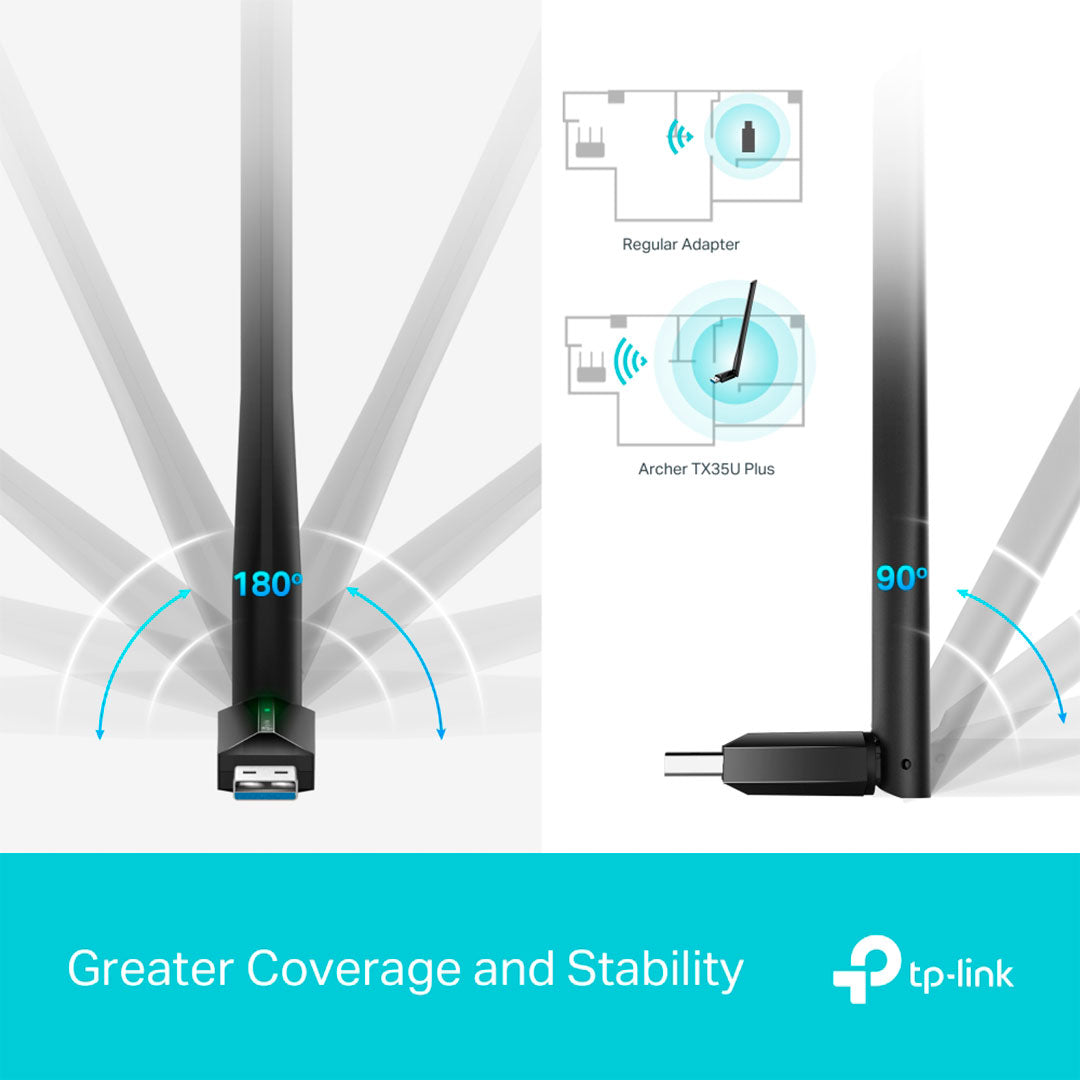 TP-LINK ARCHER TX35U Plus WiFi6 AX1800 Adaptador USB Doble Banda