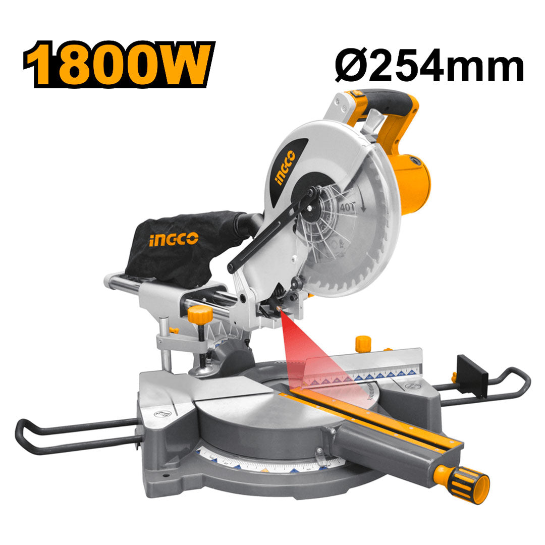 INGCO BM2S18004 Sierra Ingletadora 10" 1800w + disco + bolsa de polvo