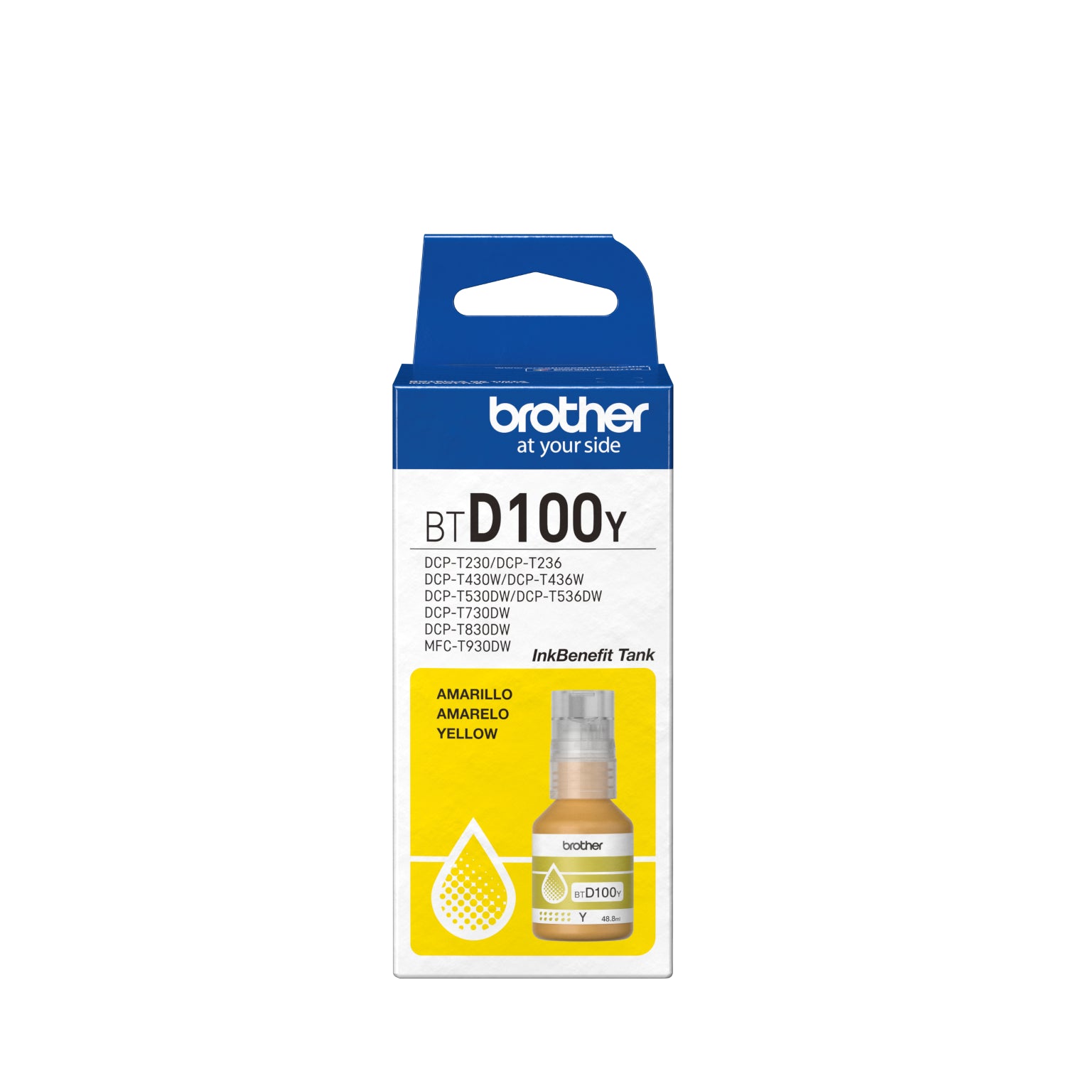 BROTHER BTD100Y Botella de Tinta de Color Amarillo de Ultra Alto Rendimiento