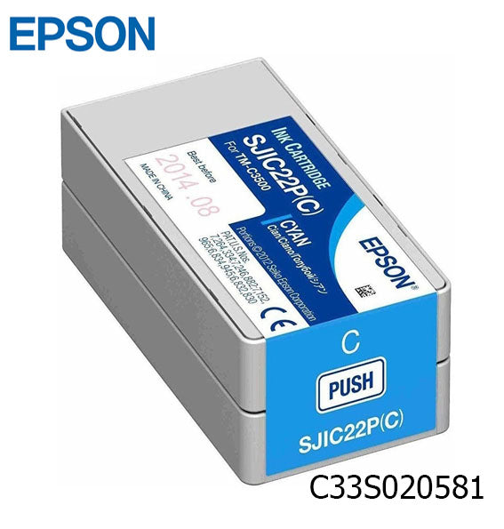 EPSON C33S020581 - Cartucho de Tinta  color Cian para impresoras Epson TM-C3500.