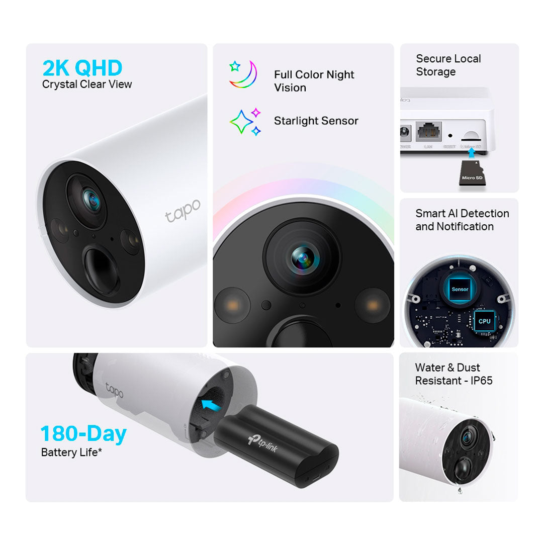 TP-LINK TAPO C420S1 Cámara de seguridad WIFI 4MP H200 con batería