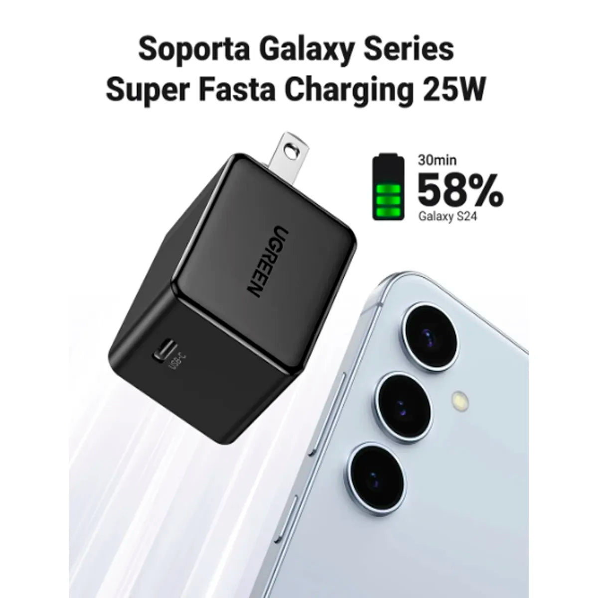 UGREEN CD250 50576 Cargador 25w Us Cd250 Pd Carga Rapida Usb-C