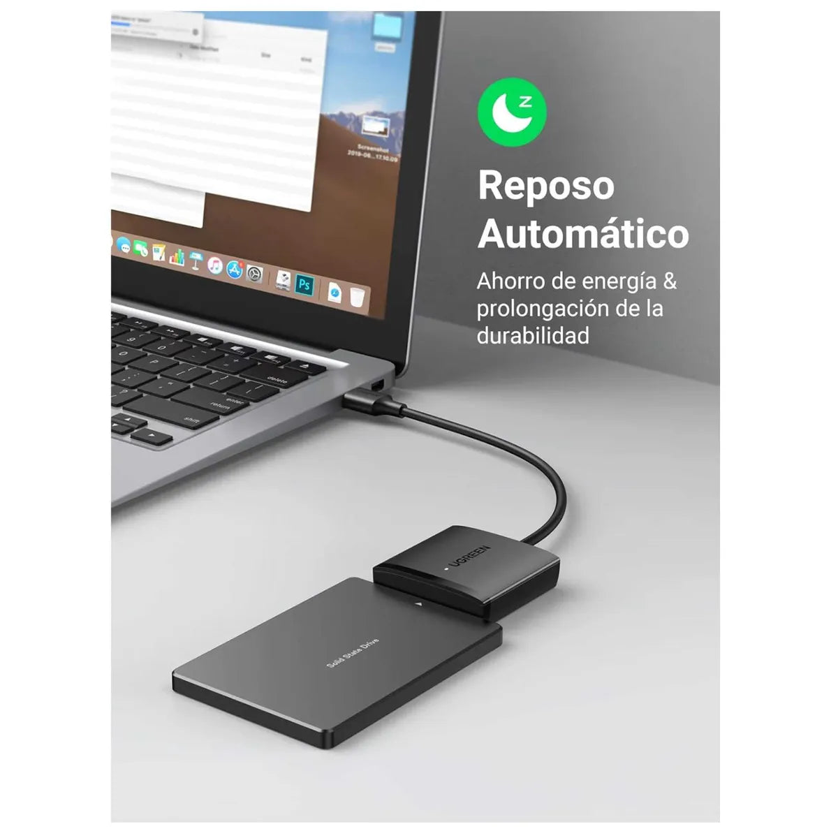 UGREEN CM257 60561 Adaptador de Disco Duro Sata SSD HDD 12TB a USB 3.0