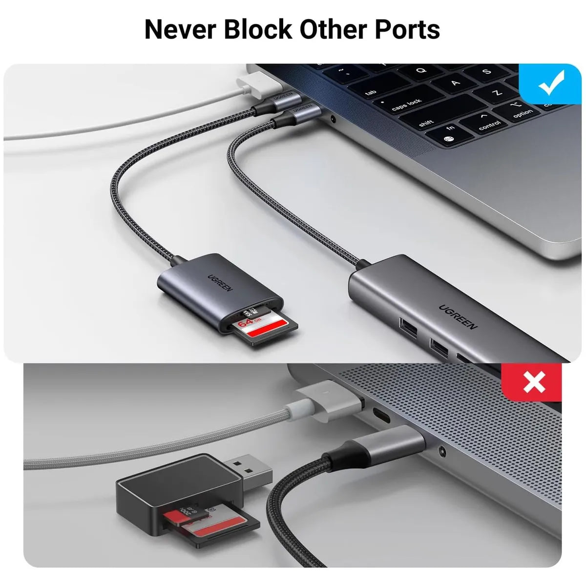 UGREEN CM401 80888 Lector de Memorias Ugreen SDTF Cable USB-C