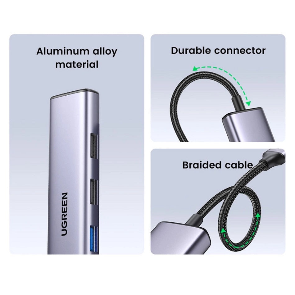 UGREEN CM478 15495 Adaptador HUB USB-C a HDMI 5 en 1