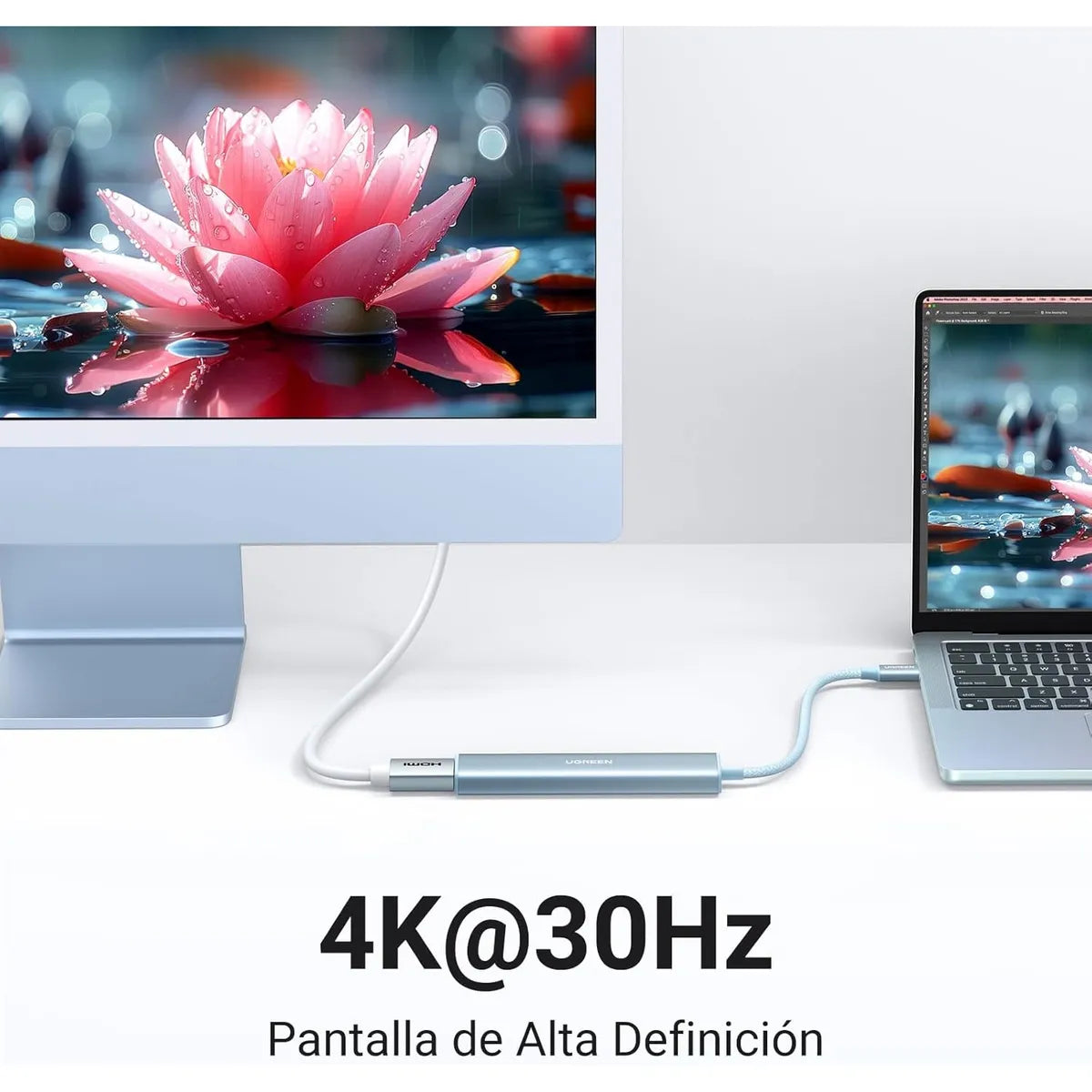 UGREEN CM478 35581 Hub 5 En 1 USB-C HDMI 4K 3x USB-A 3.0 PD 100W