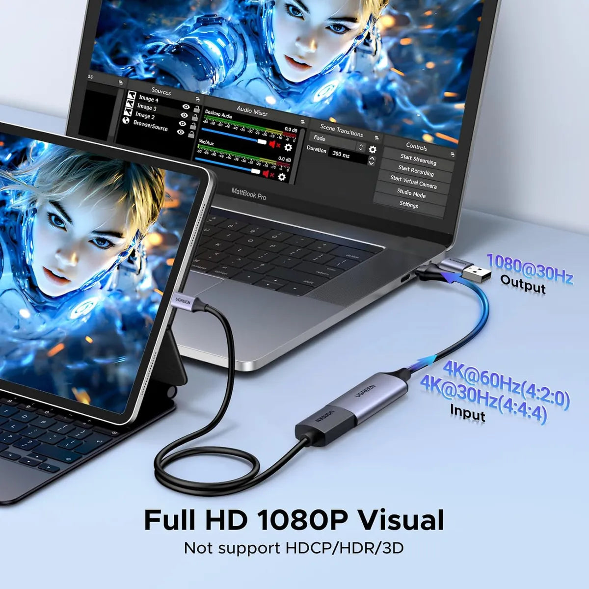 UGREEN CM489 40189 Capturador de Video USB-A/USB-C a HDMI