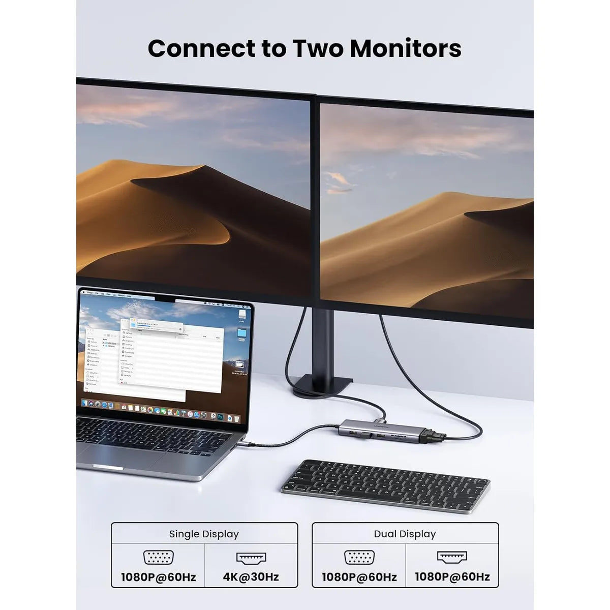 UGREEN CM498 15601 Docking Hub USB-C 10 en 1 4K HDMI VGA Ethernet