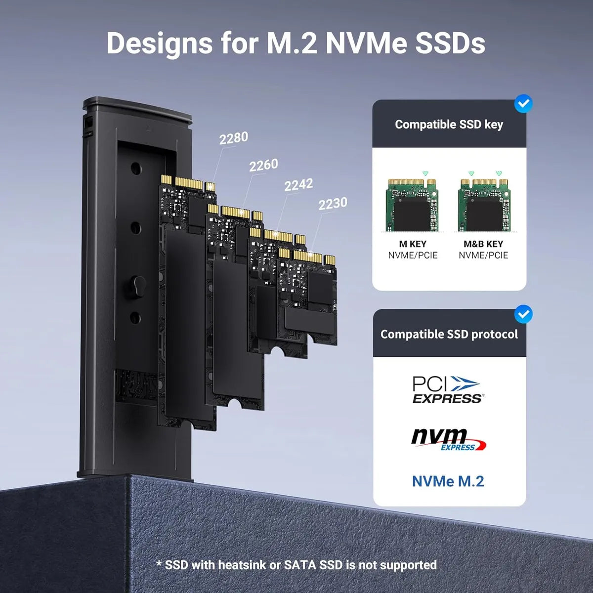 UGREEN CM578 15512 Carcasa SSD NVMe M.2 USB 10Gbps 2230 2242 2260 2280