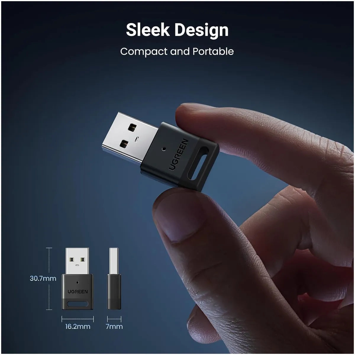 UGREEN CM591 35995 Adaptador USB Bluetooth 5.3 Dongle Plug and Play