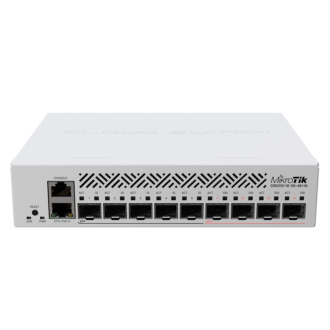 MIKROTIK CRS310-1G-5S-4S+IN Switch 5 Puertos SFP de 1G, 4 Puertos SFP+ de 10G